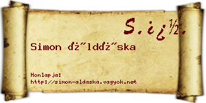 Simon Áldáska névjegykártya